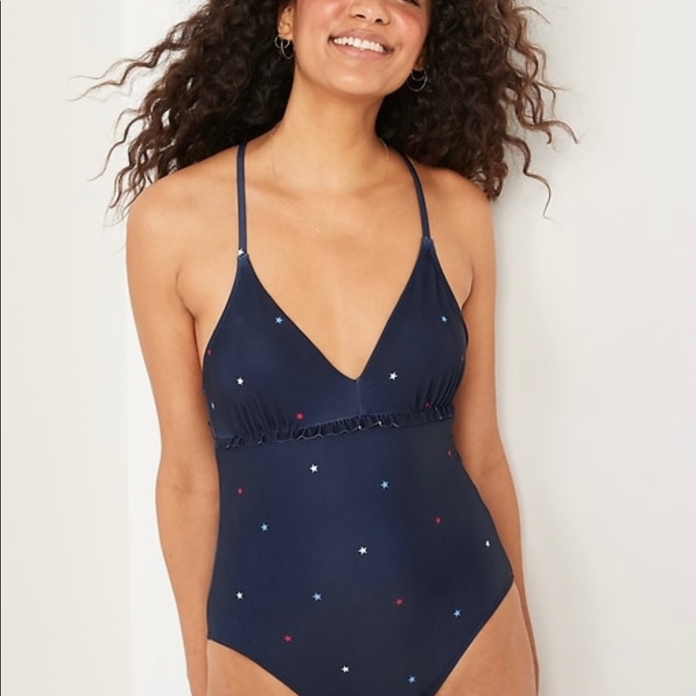 NWT Old Navy ruffle-trim one-piece